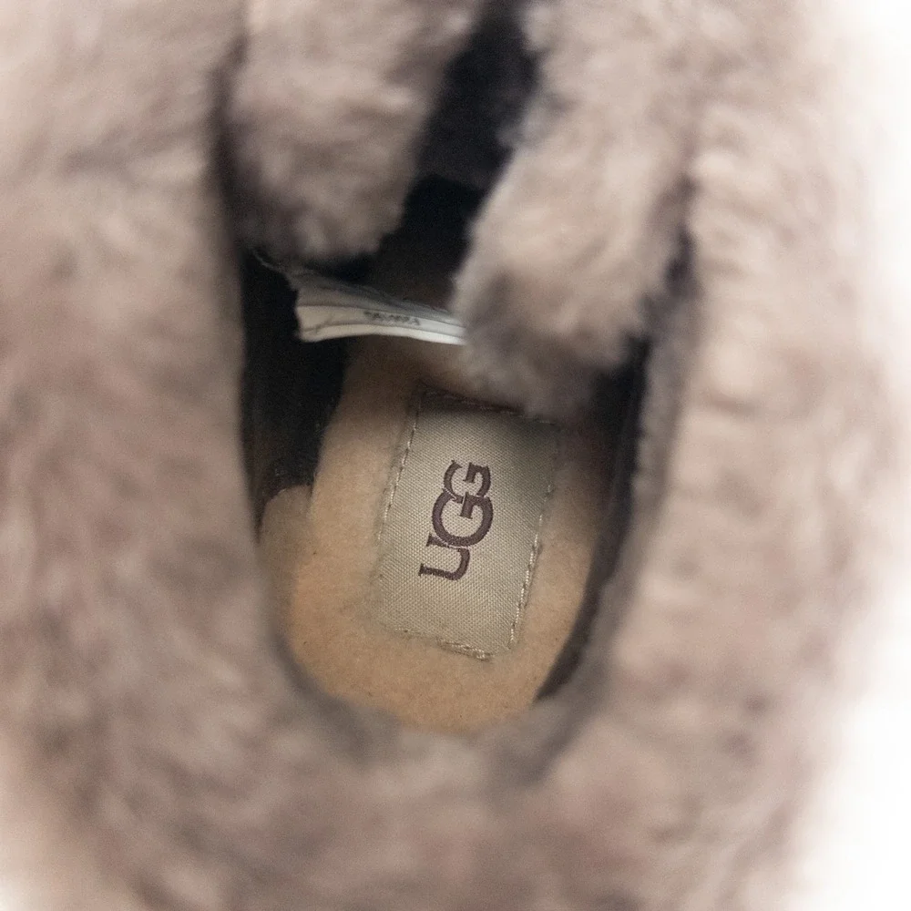 UGG Brigit Wedge Boots Women's Size 7.5 Waterproof Suede Lace Up Fur‎ Lined
